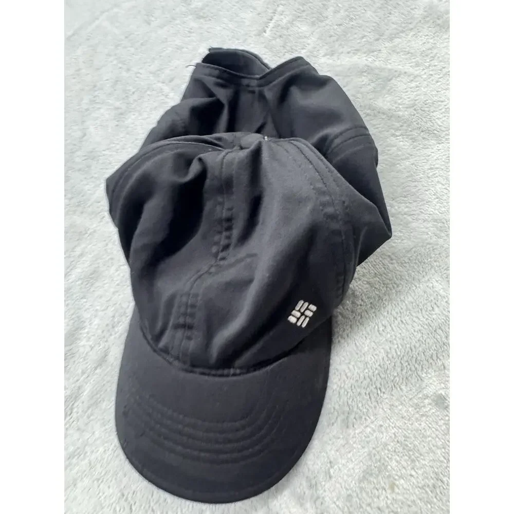 Columbia Hat Cap Strap Back One Size Black Omni-Freeze Ice Logo Youth small